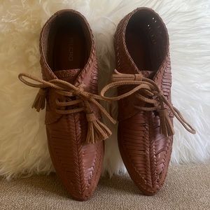 Anthropologie woven leather loafers new 39